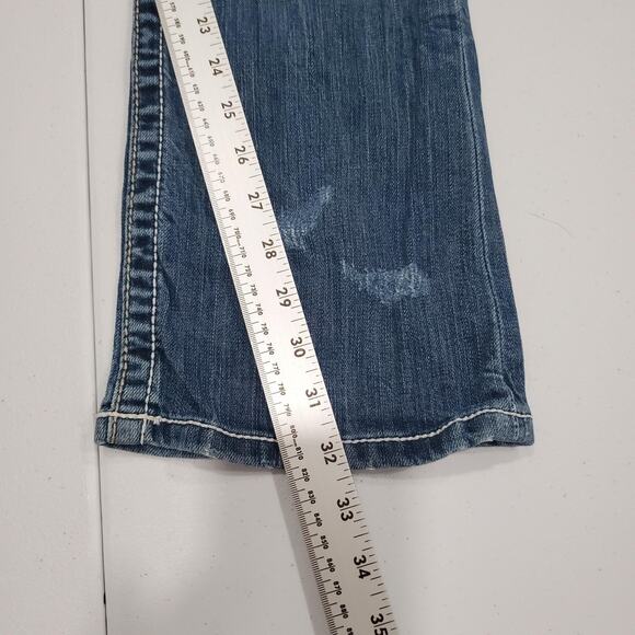 Y2K BKE Stella Jeans Low Rise Womens 30L Long Blue Slim Boot Bootcut Distressed - Picture 6 of 13